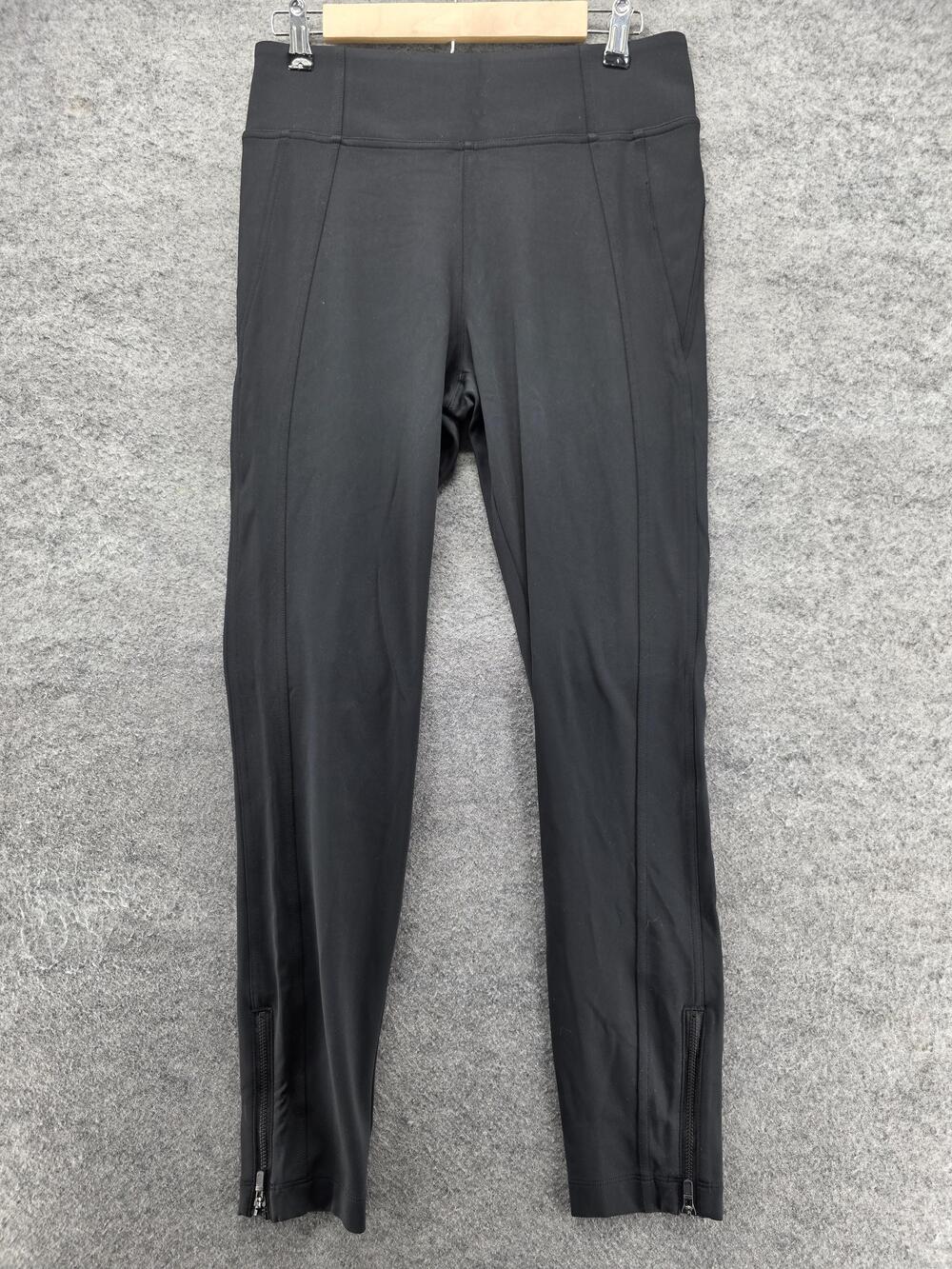 Athleta Leggings Womens M Black Ankle Pockets Zipper Stretch Active Yoga